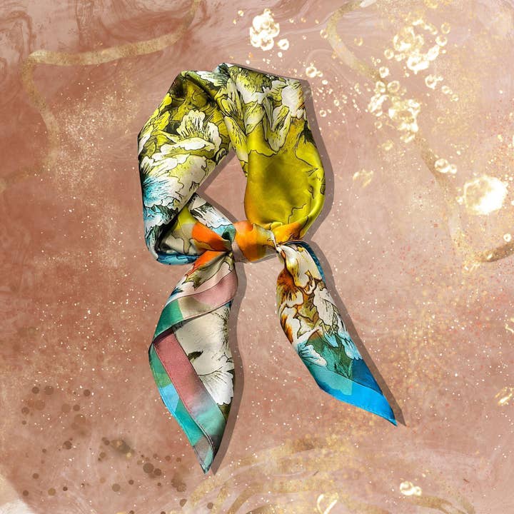 Scarf - trendy colorful - 70 x 70cm - silk for wholesale by Lourens Exclusive