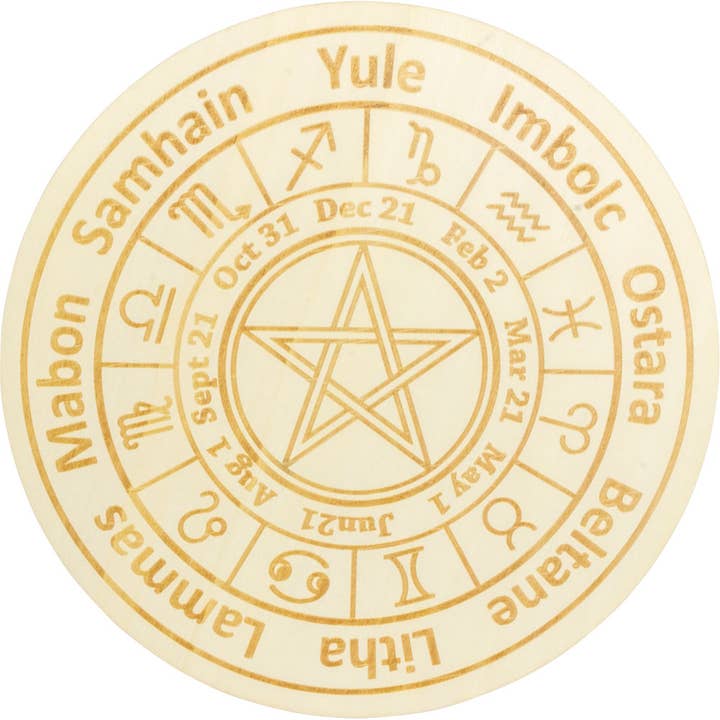 Wood Crystal Grid - Pagan Calendar (Each) for wholesale by Kheops International