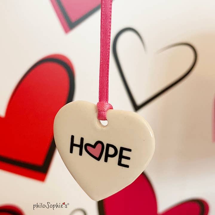 Gavemærke: HOPE Heart Philosophie's Tag/Gavemærke, Ornament for engroshandel hos philoSophie's Stationery & Gifts