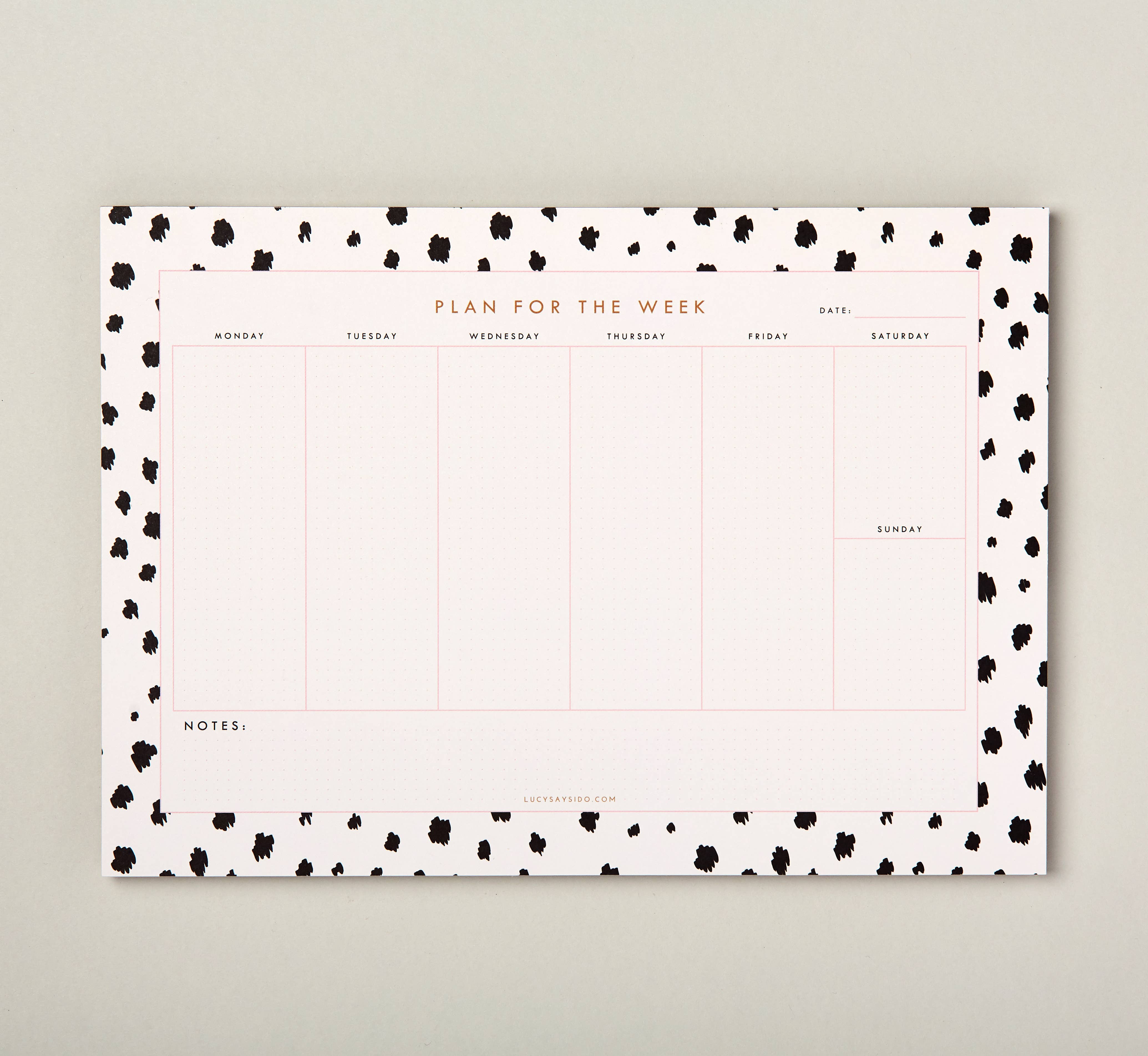 Lucy says I do - Wholesale Planner - A4 Weekly Planner Desk Pad Dalmatian Spot3