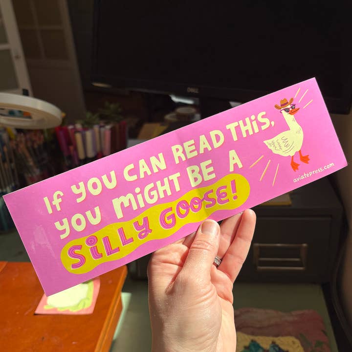 Aviate Press - Wholesale Sticker - Silly Goose Funny Pink Girl Bumper Sticker1