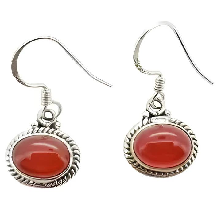 Red Onyx Sterling Silver Dangle Earrings for wholesale by Amberman