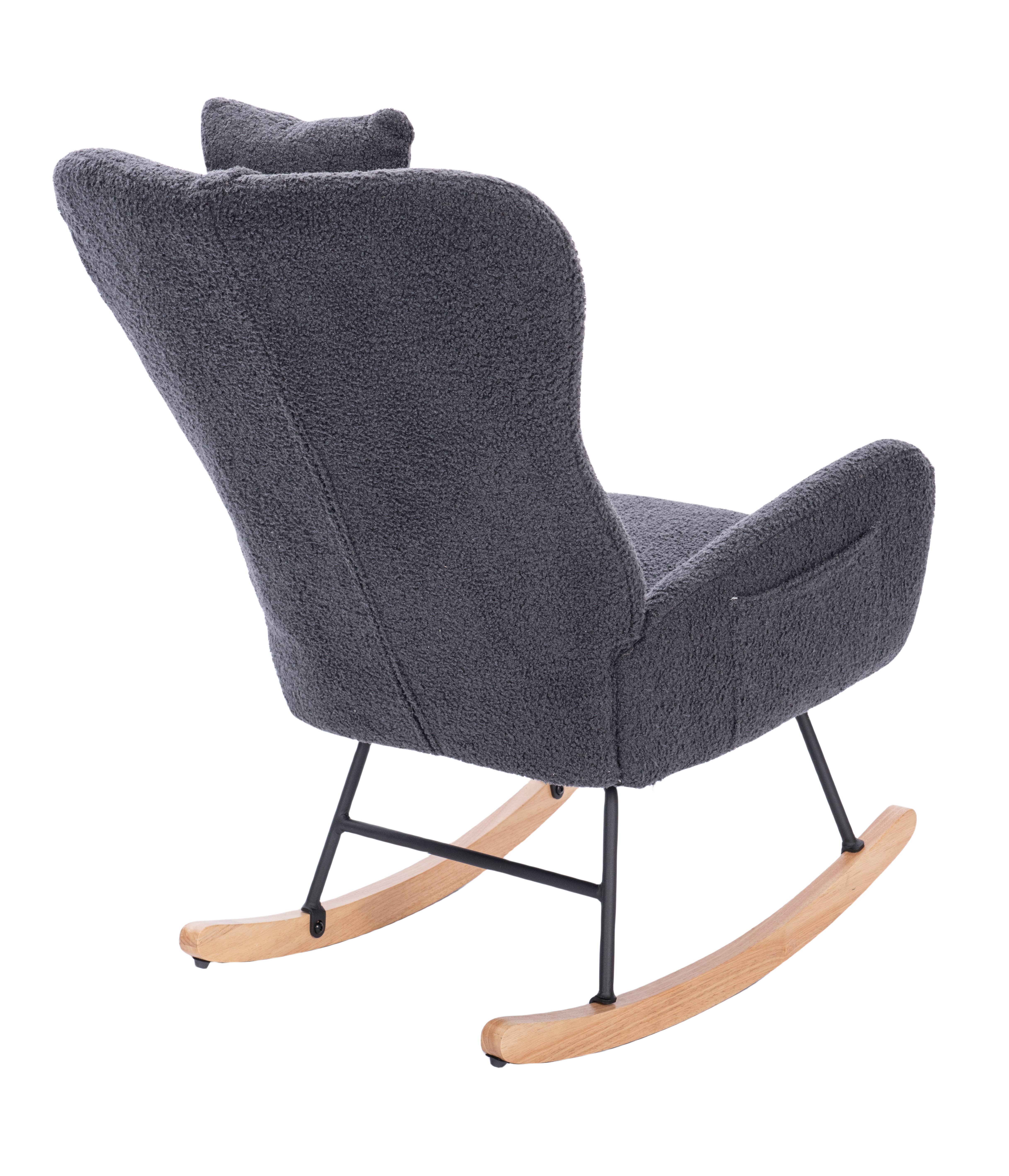 39F Inc. - Wholesale Rocking Chair - Teddy Upholstered Nursery Rocking Chair/White/Dark Grey13