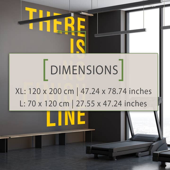 Der er ingen målstregen Gym Decor Vægoverføringsbillede til væg for engroshandel hos KUARKI