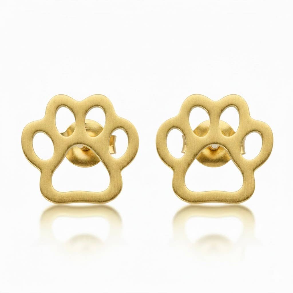 Blueyejewelry – wholesale Stud/post earrings – Paw Print Studs - Stainless Steel Paw Print Earrings7