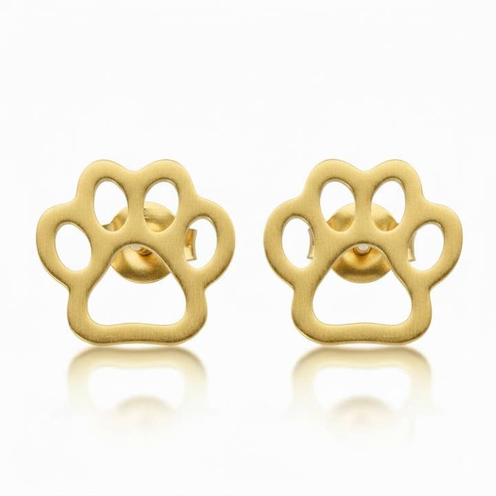 Blueyejewelry – wholesale Stud/post earrings – Paw Print Studs - Stainless Steel Paw Print Earrings7