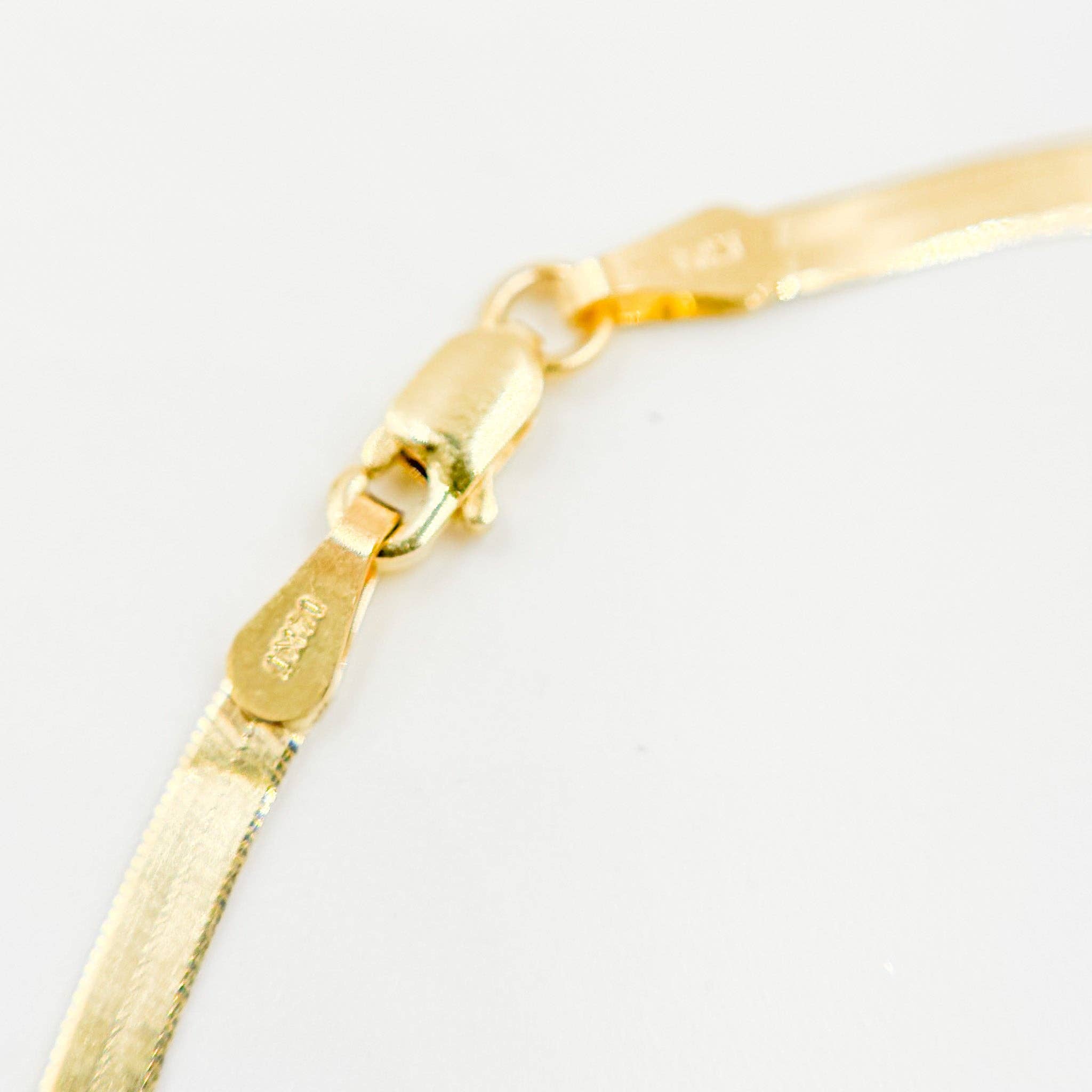 024G2CPY4L001Bracelet. 14k Solid Yellow Gold Herringbone Bracelet for wholesale on Faire3