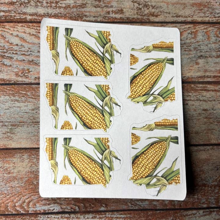 Iowa Paper Farm - Wholesale Everyday Greeting Card - Iowa Shaped Card with corn greeting card pack, set of 51