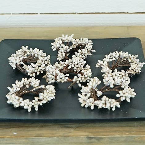 Impressive Enterprises, Inc. - Wholesale Napkin Ring - ISB58643- 1.5in Holiday Pip Taper Ring w.stars-Platinum1