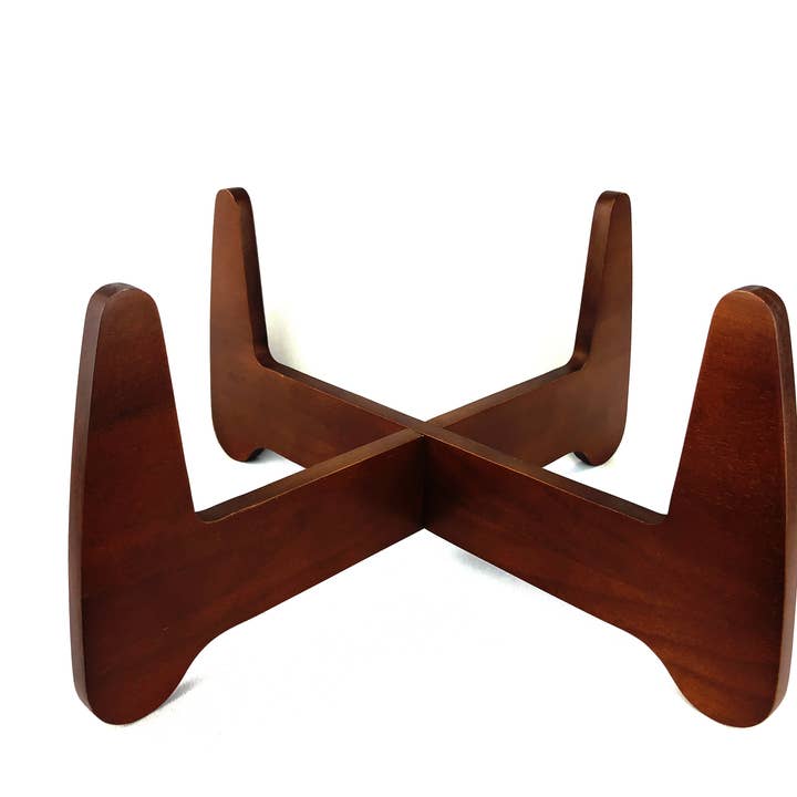 Boomerang Support pour plantes en bois 12" Marron pour la vente par Plastec Products