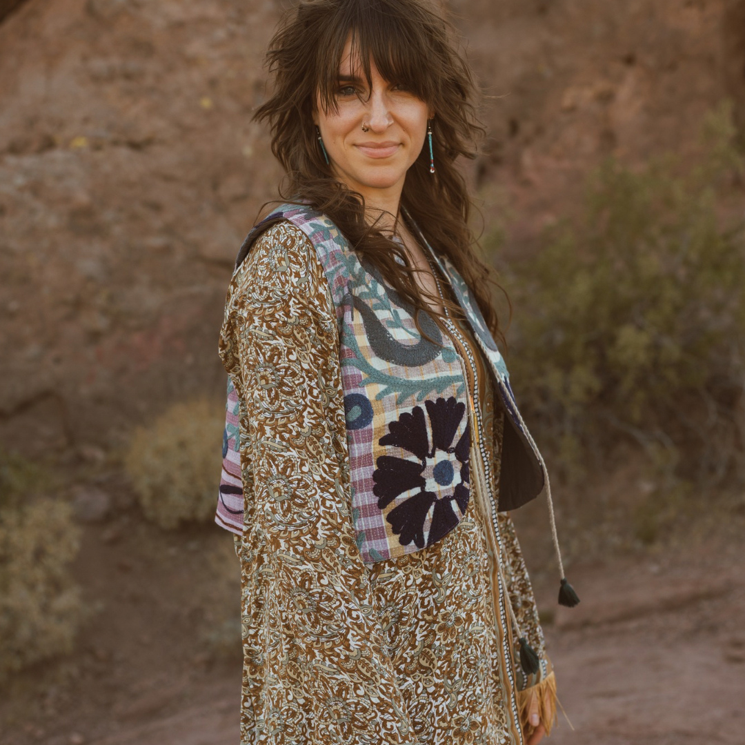 Wylder Trading Company - Wholesale Outerwear Vest - Women's - Boho Western Fringe Cowgirl Hippie Vest Leather Kantha3