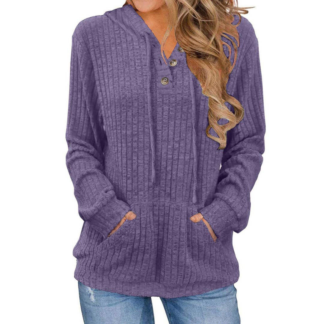 UNISHE – Hoodie – Mulher por atacado – Camisola com Capuz de Manga Comprida em Cor Sólida para Outono ZK356117