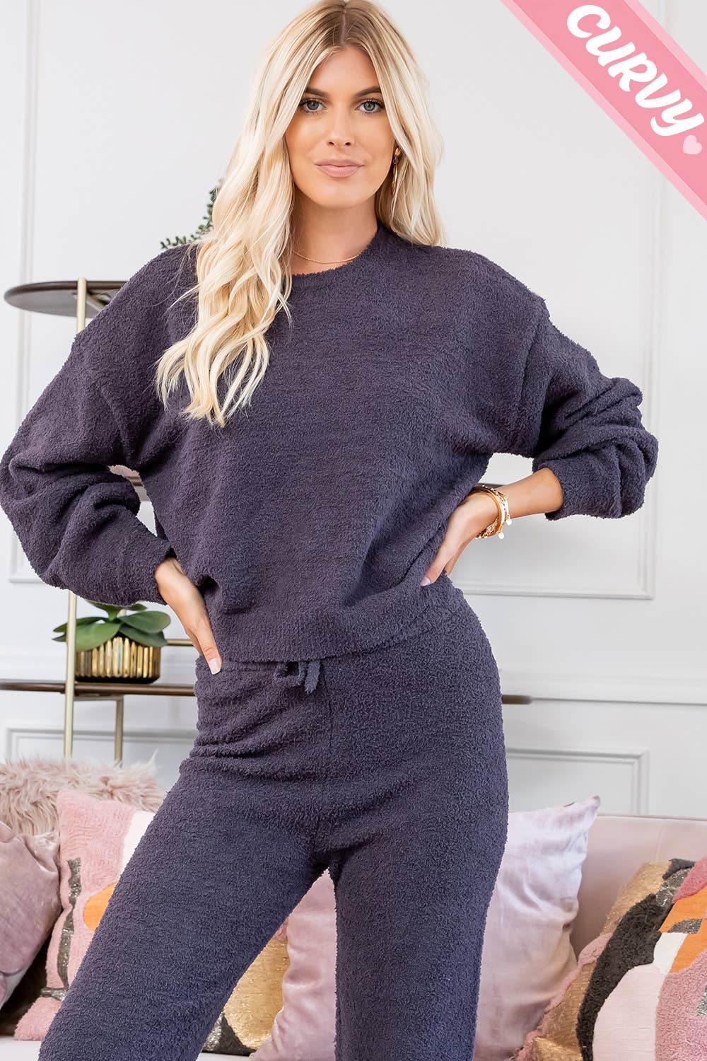 Sweet Lovely by Jen - Wholesale Knit Top - Women's - TEDDY CASUAL TOP PLUS SIZE23