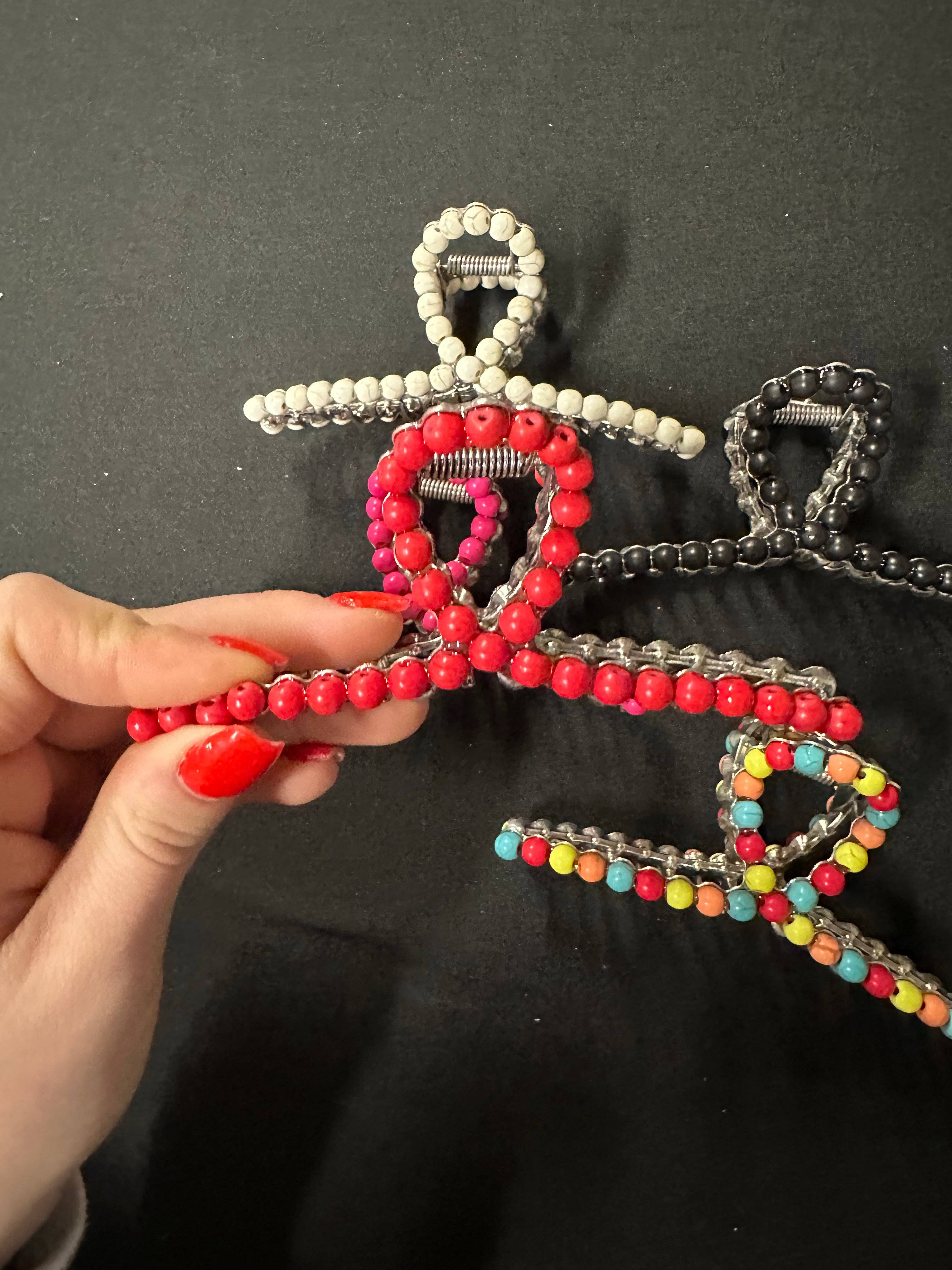 BDN Boutique - Vendita all'ingrosso Fermaglio per capelli - Donna - Grande fermaglio artigliato con perline occidentali3