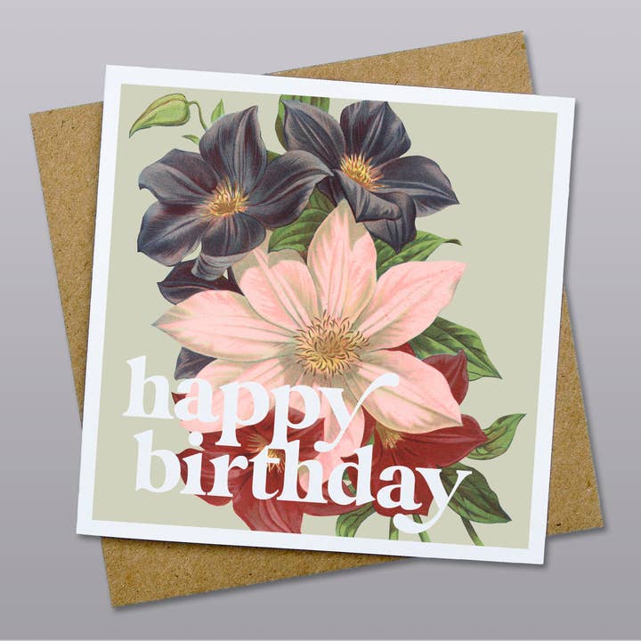 Happy Birthday - Floral Card for wholesale by Hands & Hearts