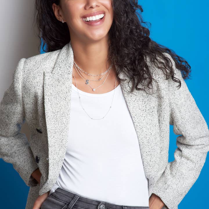 White Silpada Allium Necklace with Cubic Zirconia in Silver for wholesale on Faire9