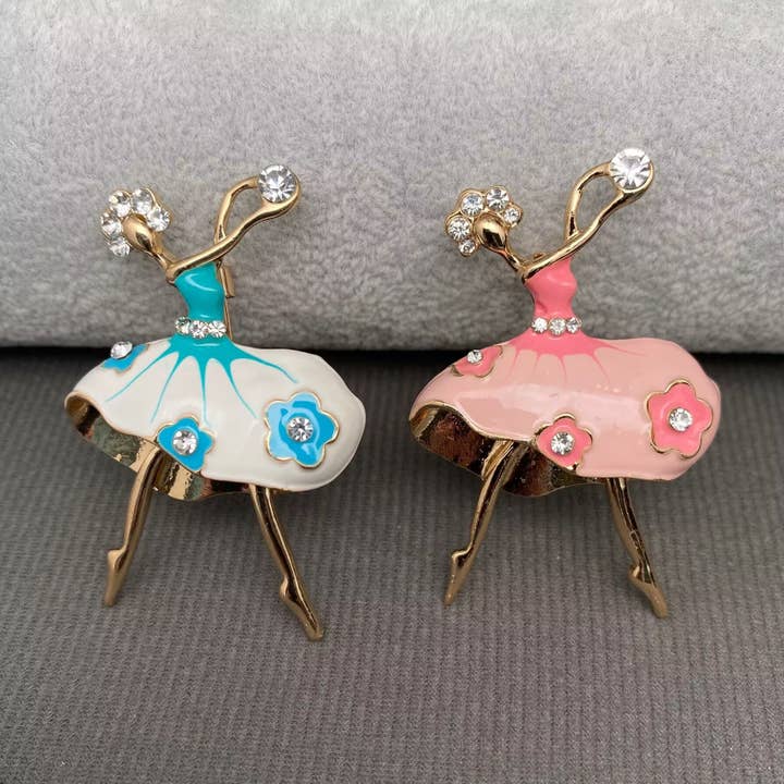 Mio Queena - Wholesale Brooch - Enamel Rhinestone Inlaid Dancing Girl Brooch2