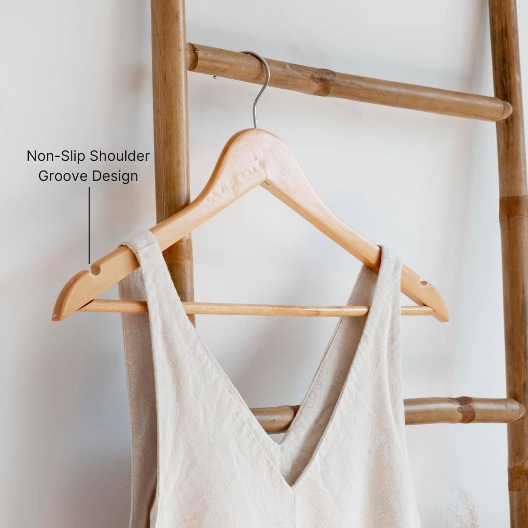 Jodaro - Wholesale Clothes hangers - Wooden Hanger Set with 360° Swivel Hook | Clothing Hangers with Non-Slip Bar3
