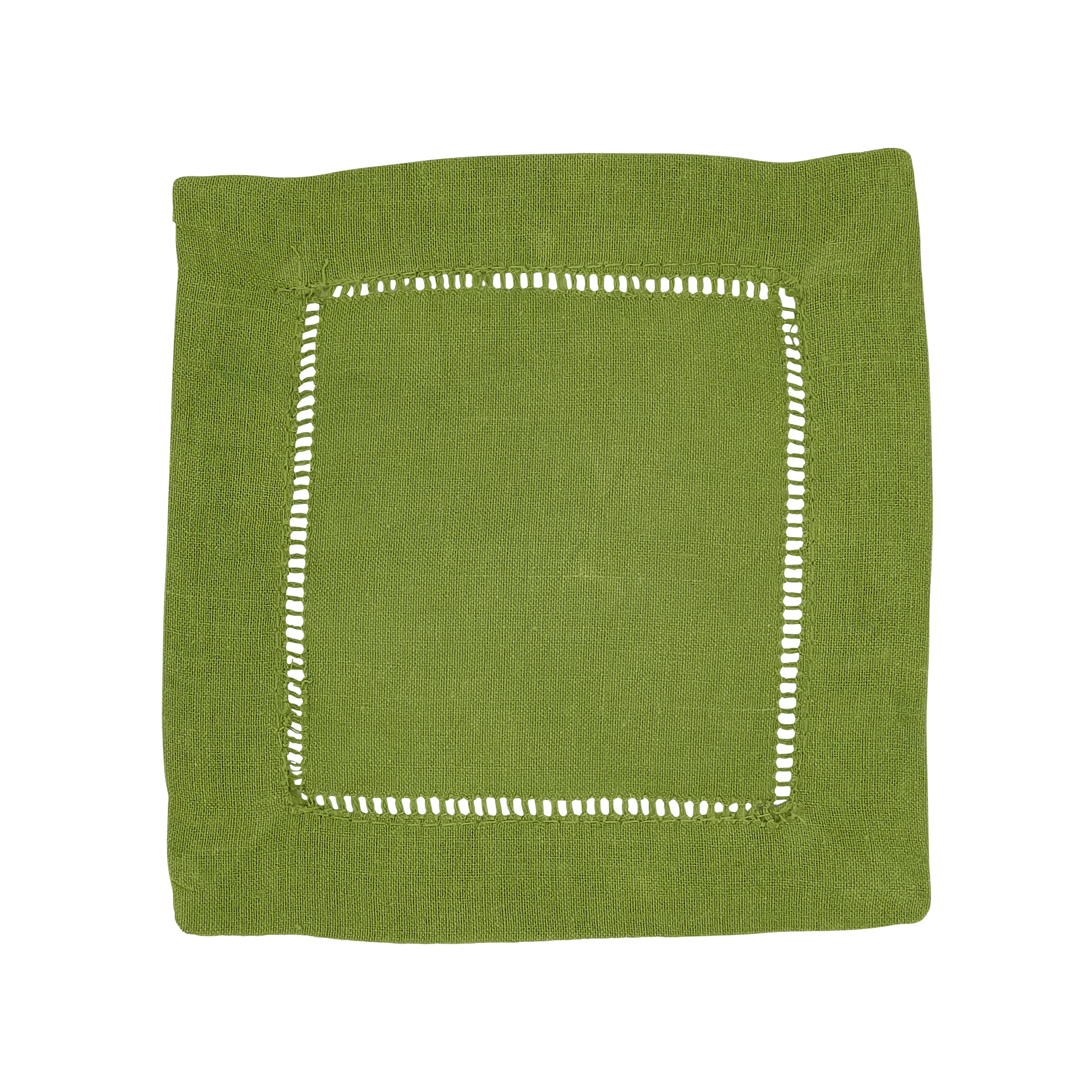 Saro Lifestyle - Wholesale Dinner & Cloth Napkin - Linen Blend Hemstitched Cocktail Napkin5