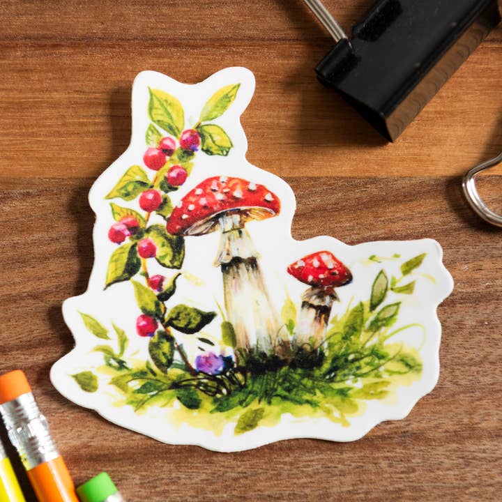 Pegatina de hongos Amanita Sticker de hongos para venta al por mayor de Alla Dickson Art