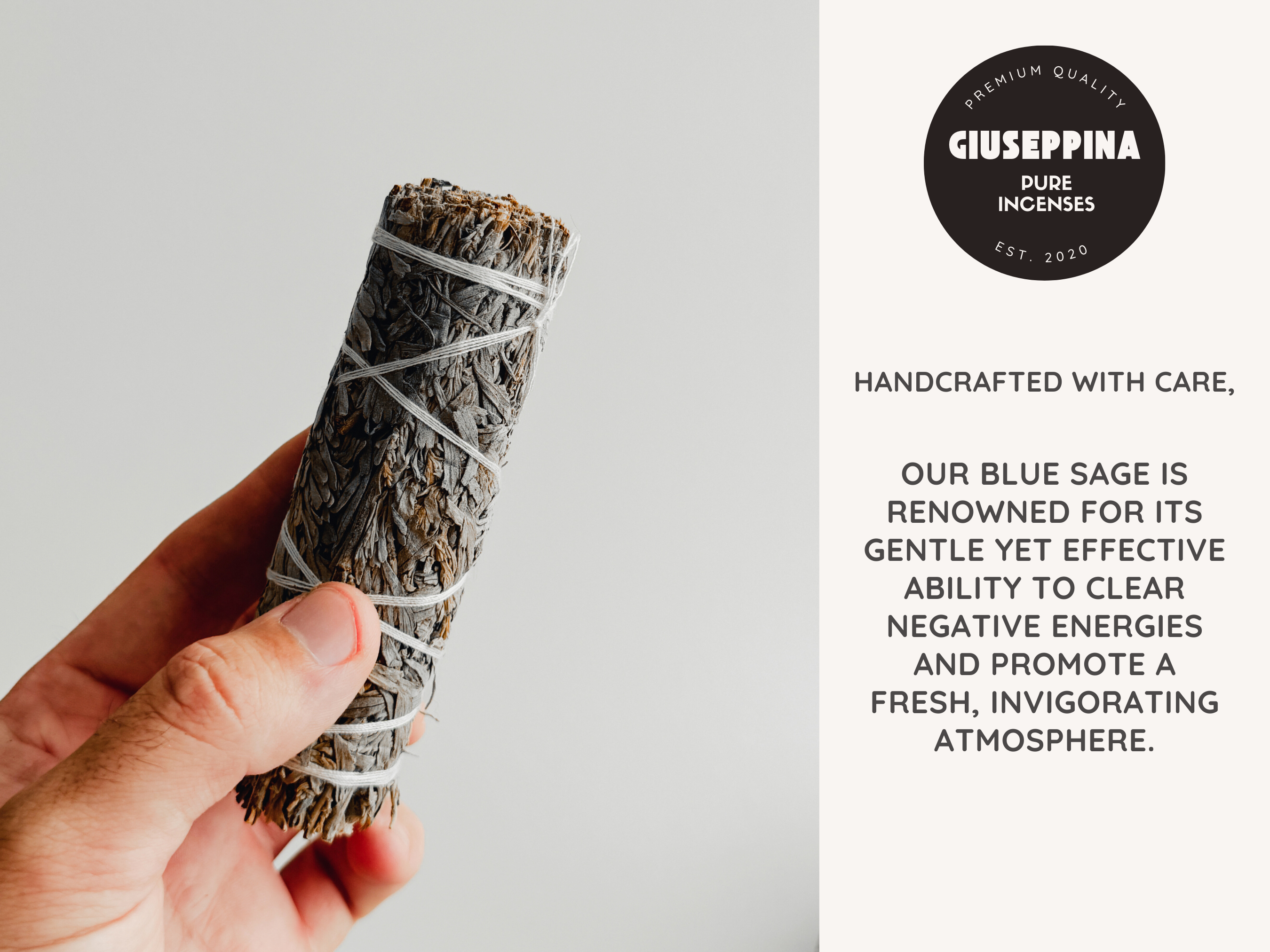 Giuseppina Shop – Pacote de sálvia por atacado – Incenso Natural Bastão de Sálvia Azul para Defumação3