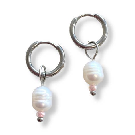 Single Pearl Earrings - Silver for wholesale by TOMMASINI