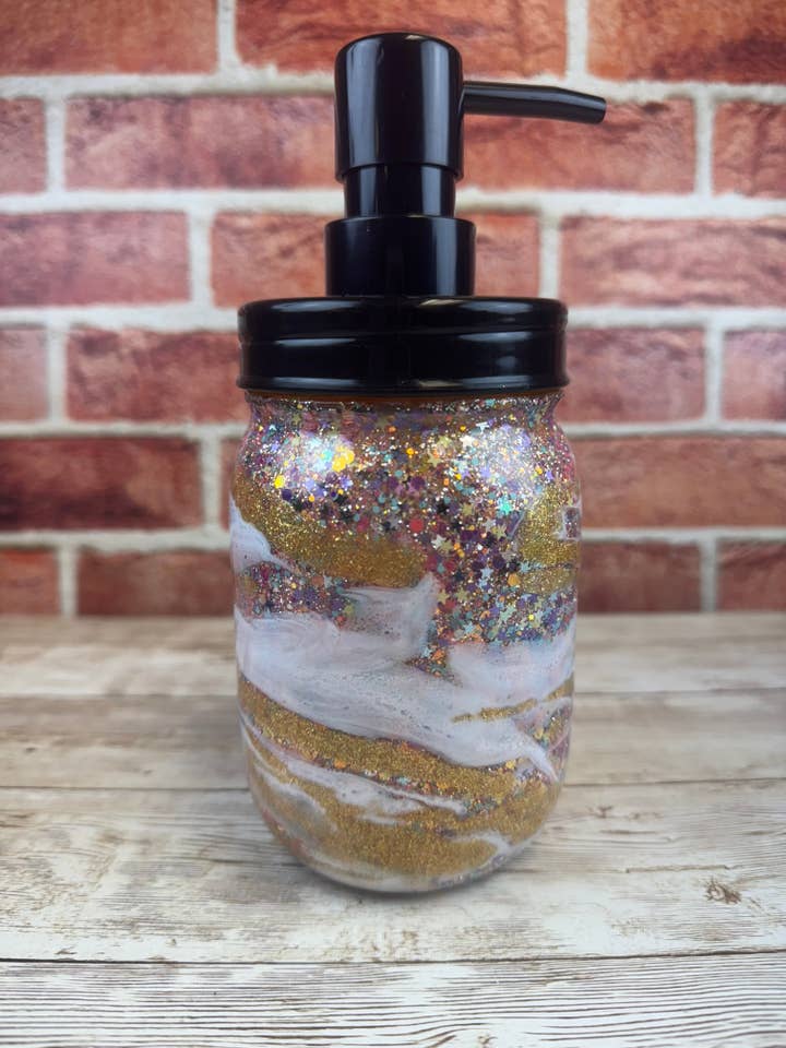 Liquid Soap Dispenser-Star Base with White Swirls for wholesale by Dandi Creations