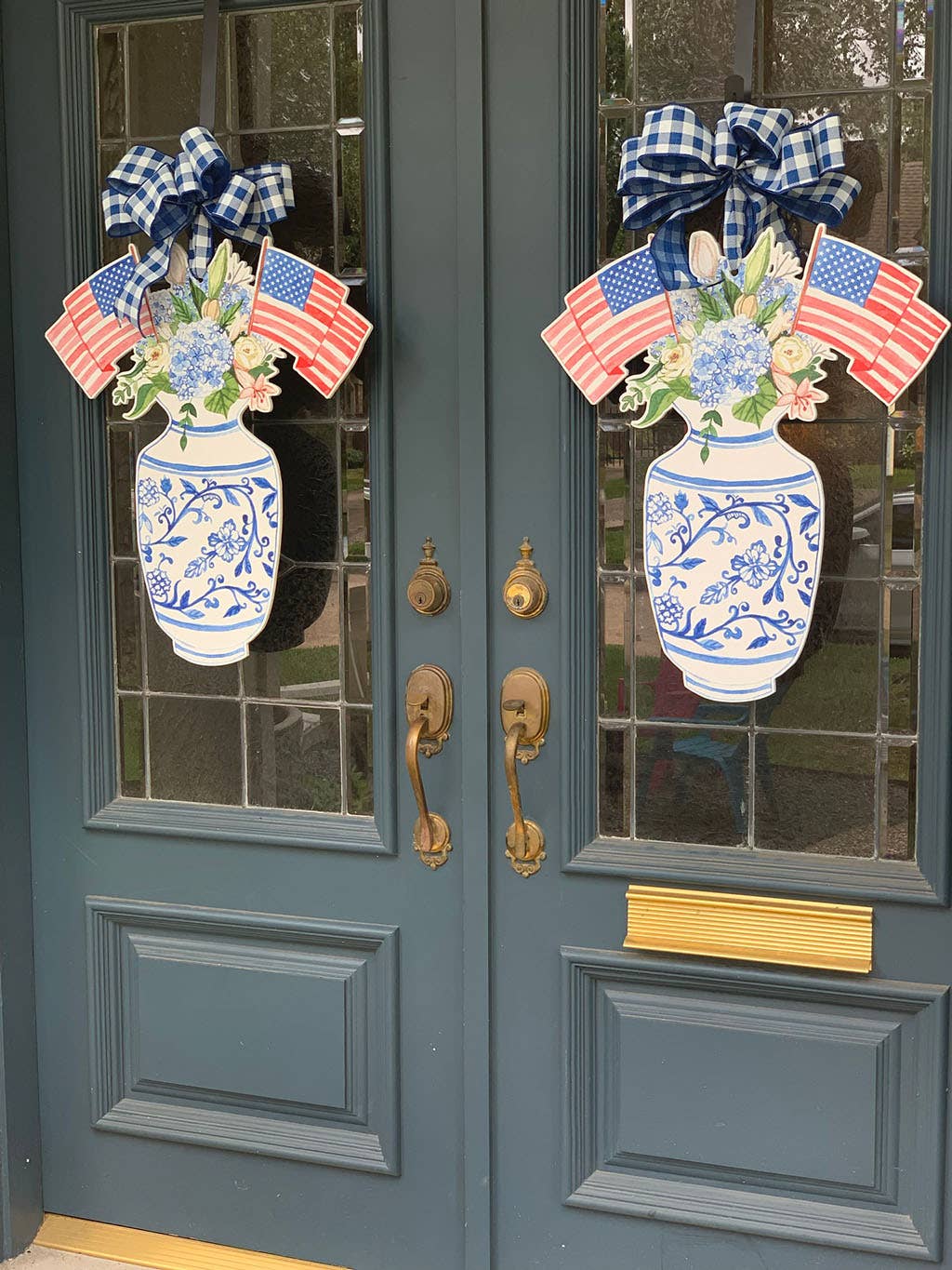 Home Themed Home - Wholesale Door Hanger - Betsy Ross Patriotic Flag Vase Door Hanger3