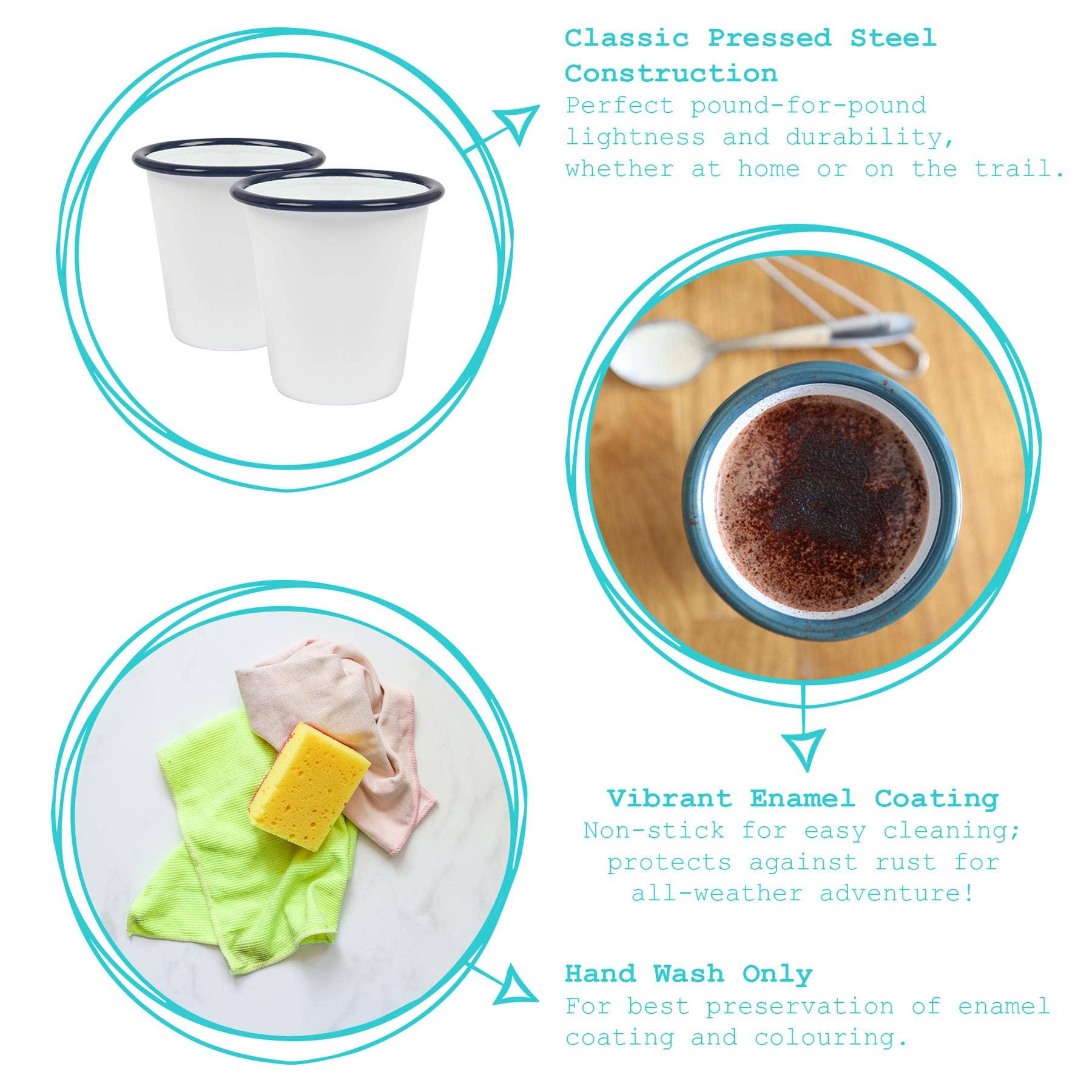 Rinkit Ltd - Wholesale Drinking Glass/Cup - 300ml White Enamel Tumbler4