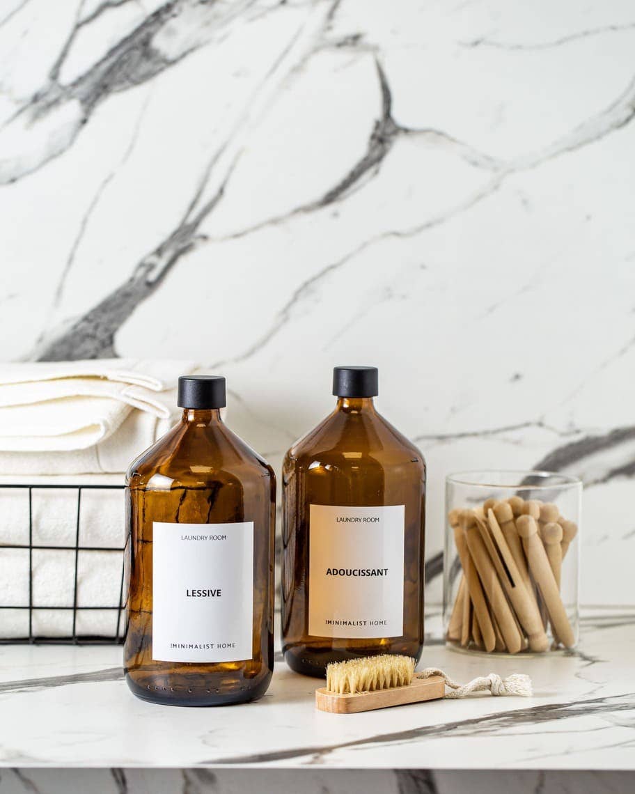 The Minimalist Home – Großhandel Seifenspender – Bernsteinfarbene Glasflasche für Waschmittel oder Weichspüler – 1 Liter4