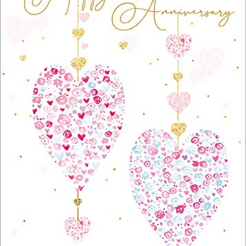 Anniversary Hearts Greeting Card for wholesale by Lilac Tree Designs
