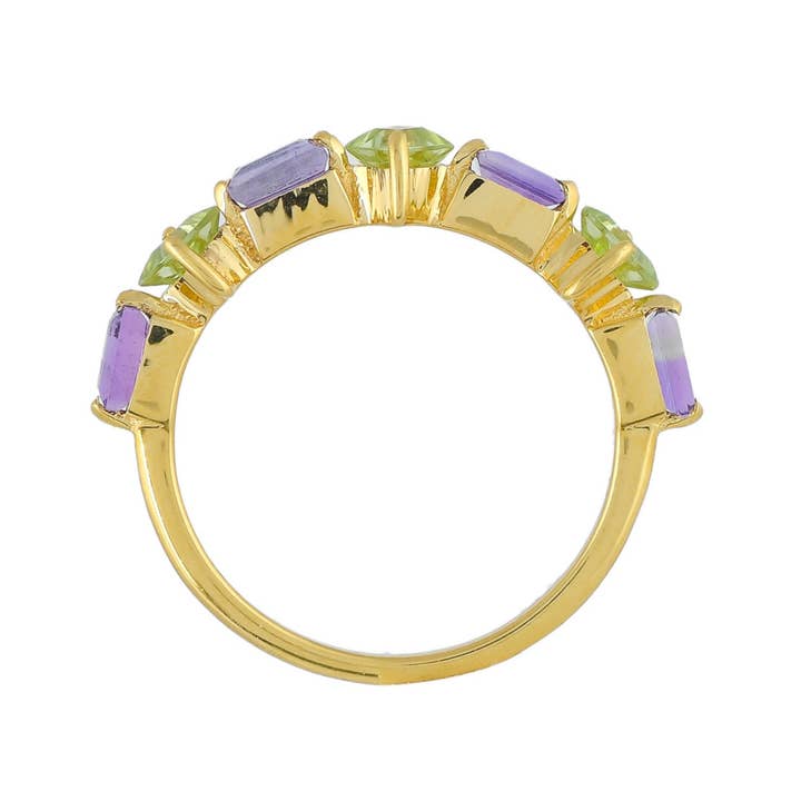 Misteerious Seed - Wholesale Multi-Stone Ring - Amethyst Peridot Vermeil Silver Ring,Handmade,Special,Dainty4
