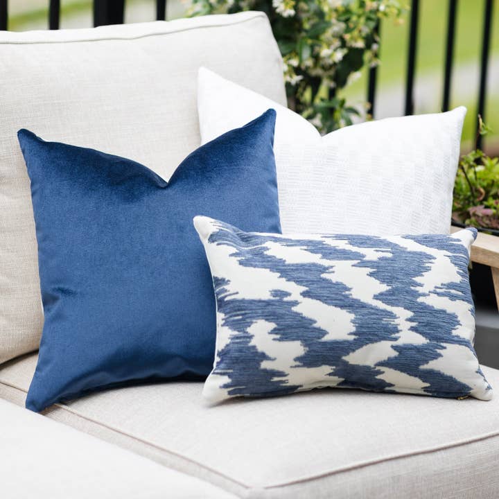 Linen & Ivory - Wholesale Throw Pillow Cover - MIDNIGHT || Navy/ Indigo Velvet Indoor/Outdoor Pillow Cover2