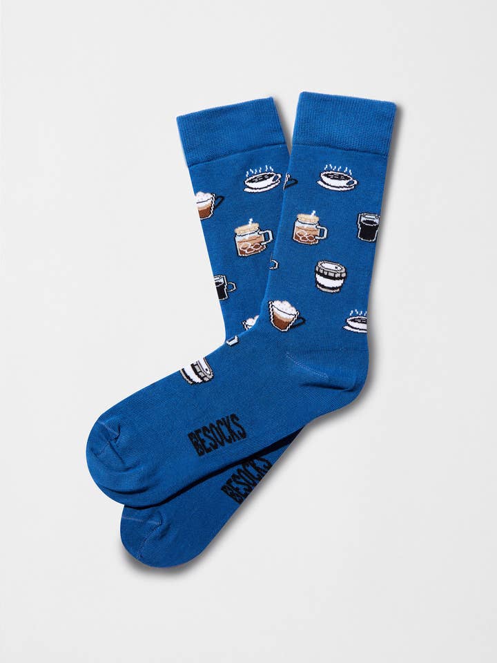 BeCoffee Blue - 100% Organic Cotton Socks for wholesale by BESOCKS