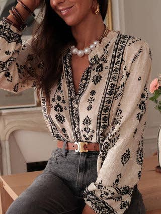 Masyal - Wholesale Blouse - Women's - Elegant Retro Spring and Summer Women's Long Sleeve Shirt1
