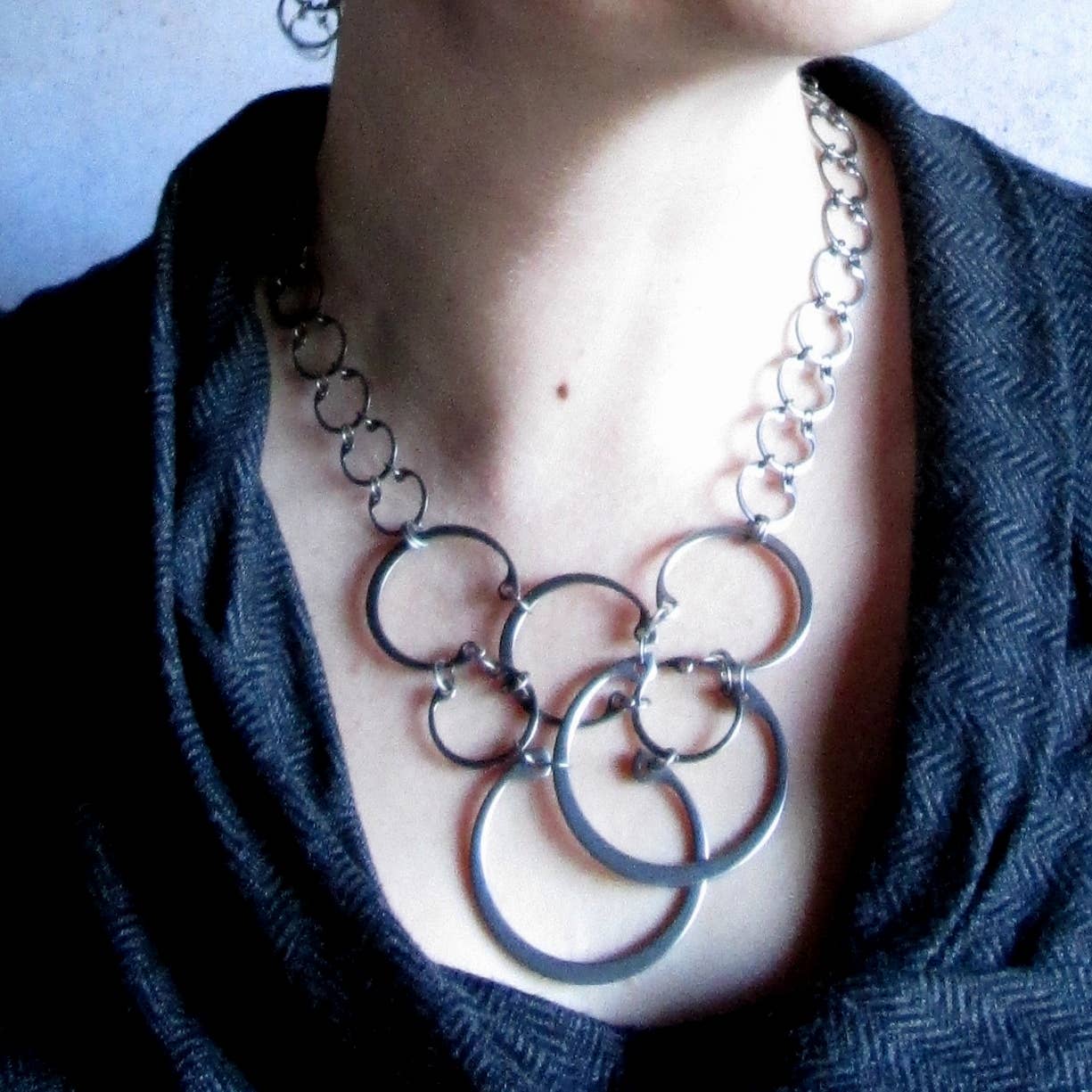 Wraptillion - Wholesale Link & Chain Necklace - Clustered Circles Necklace4