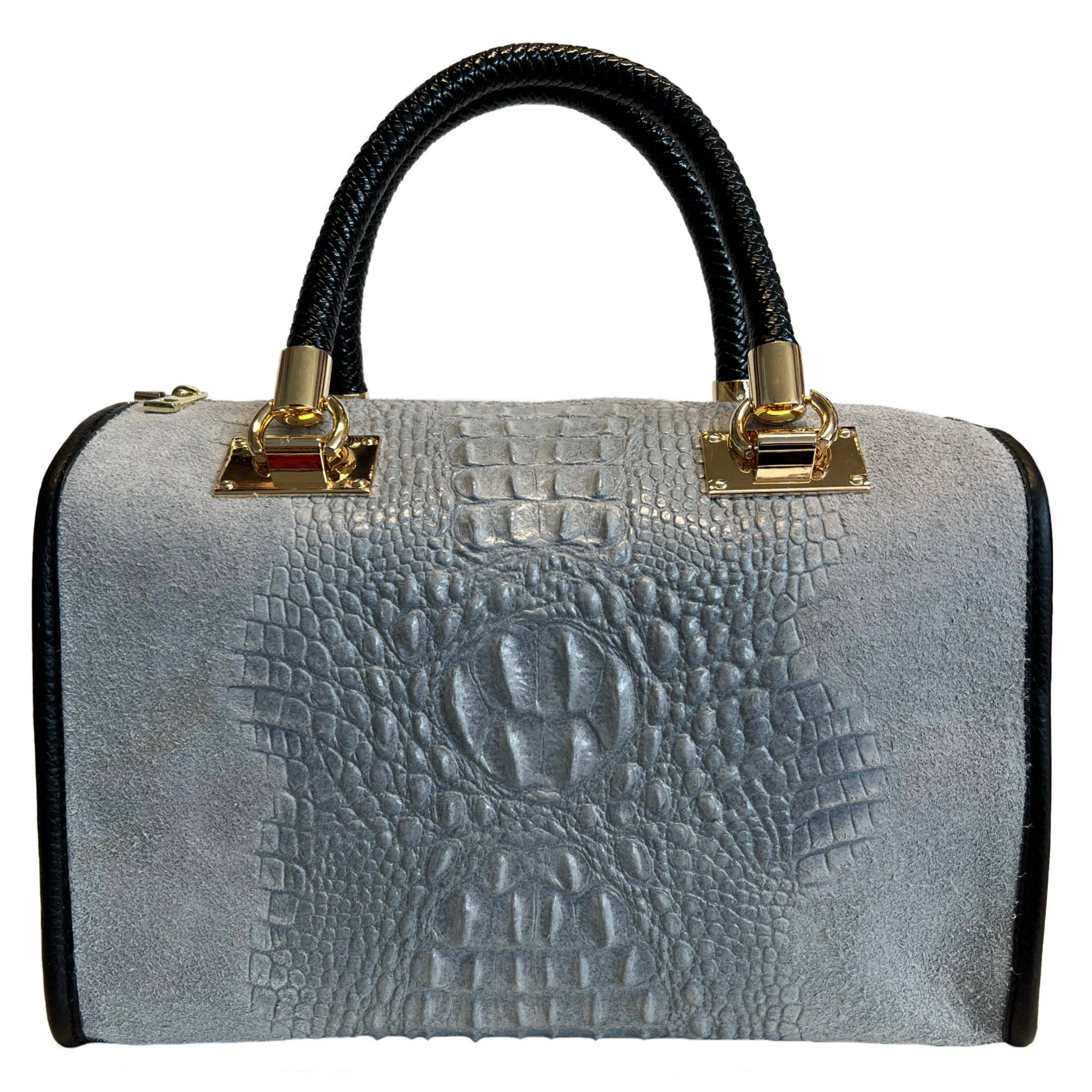 MODARNO - Wholesale Top Handle Bag - Women's - Modarno Women's bag - coconut print suede leather handbag4