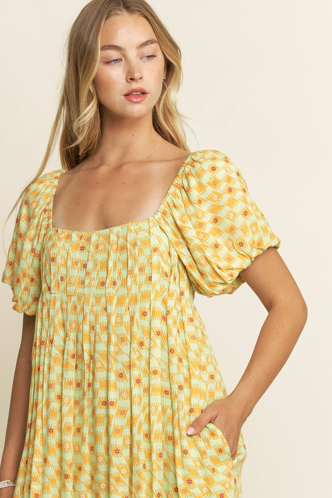 Hersy - Wholesale Dress - Women's - PUFF SLEEVE MINI DRESS- HD022022