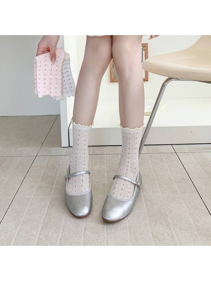 Funkyrel® Atzbranding Limited - Wholesale Socks – Women's - Rufia - Floral Mesh Summer Socks - Feminine & Breezy8