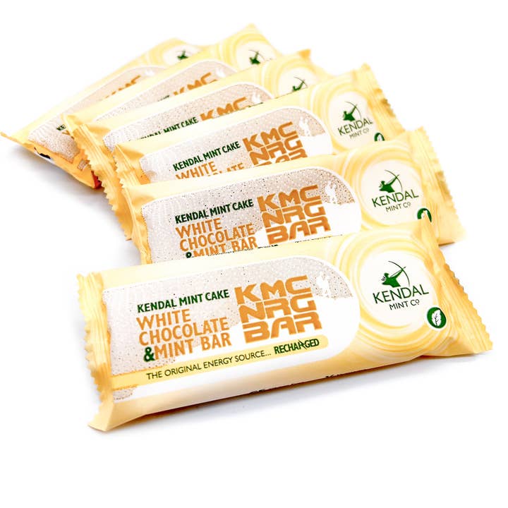 Kendal Mint Co® - Wholesale Snack Bar - KMC Energy Bar: White Chocolate coated Mint Cake (50g)