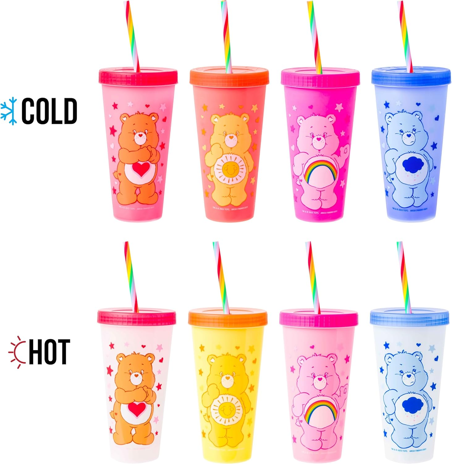 AJ TOYS & GAMES - Wholesale Drinking Glass/Cup - Kids & Baby - Care Bears 4 Pack Plastic Color Changing Tumblers 24 oz1