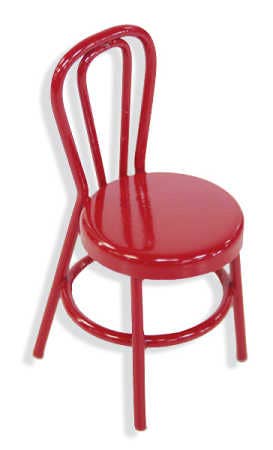 Factory Direct Craft - Wholesale Doll Accessory Kit - Kids - Miniature Red Retro Cafe Chair1