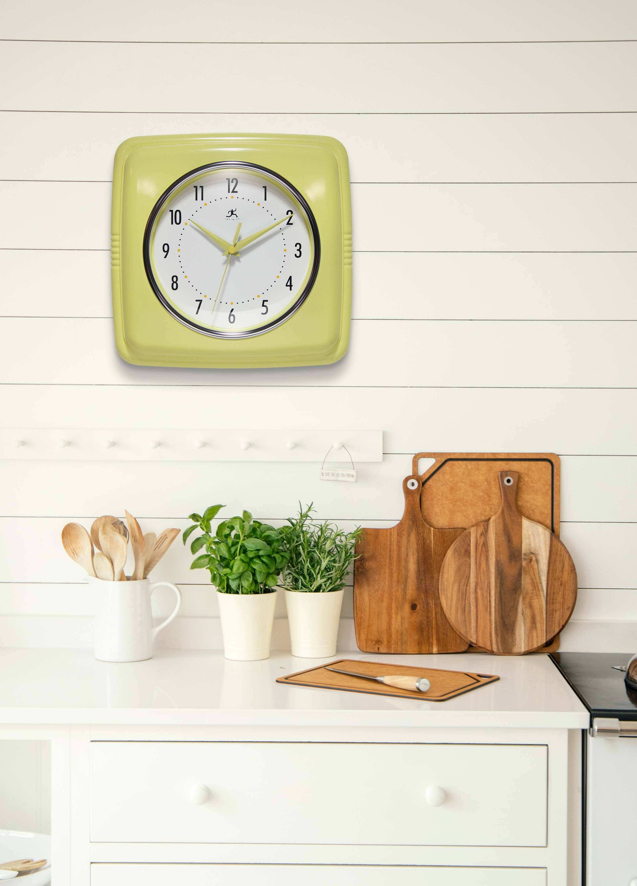 Retro Square Yellow Indoor Wall Clock 9.25 Inch for wholesale on Faire1