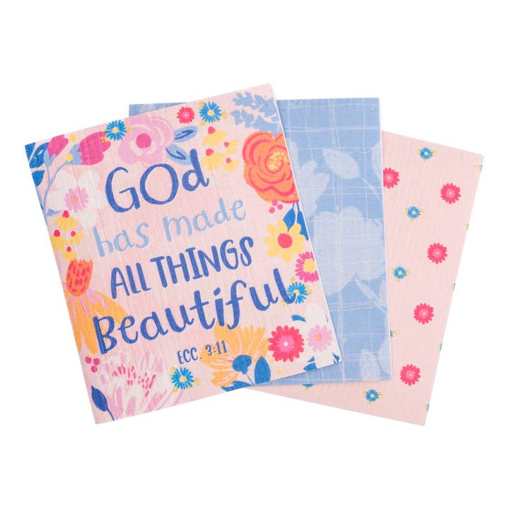 ECO Friendly Dishcloth Set: Beautiful, Ecc. 3:11 for wholesale by Divinity Boutique