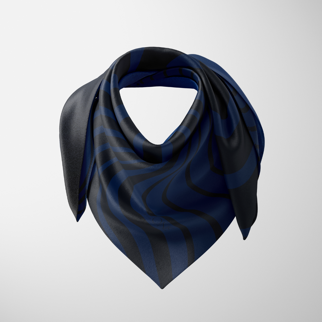 Leonie - Wholesale Scarf - Women's - Ocean Wave, 90cm Silk Scarf2