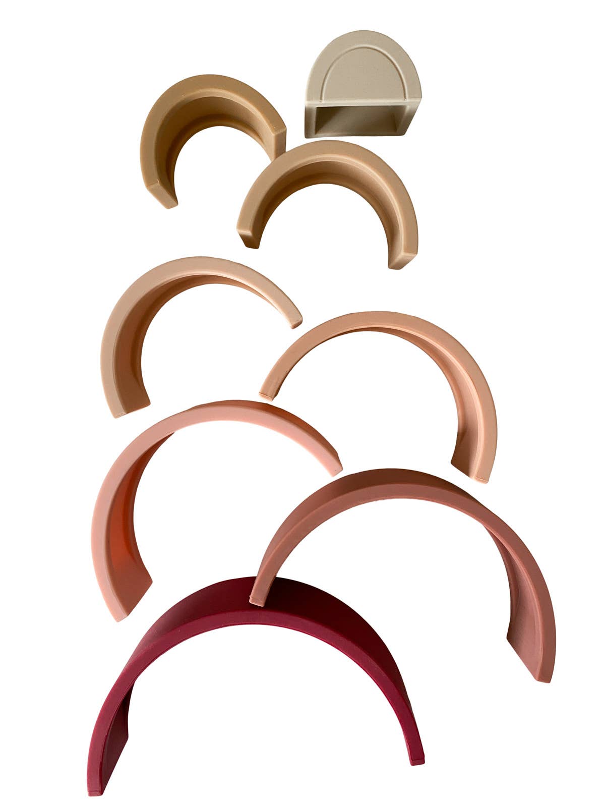 Chewable Charm - Vente Anneau de dentition sans clip – bébé - Empileur de dentition en silicone arc-en-ciel - Mûrier3