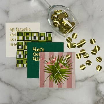 Mod Lounge Paper Company – wholesale Engångsservett – Martini Palm Cocktail Dryck Servett7