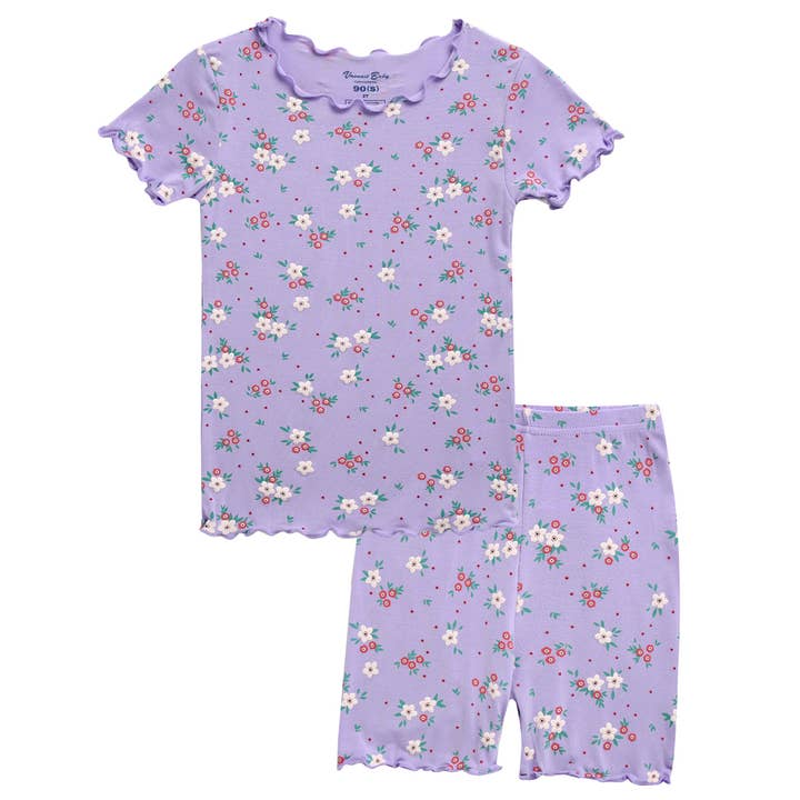 Fille en viscose à manches courtes motif floral pyjama de détente pour la vente par Vaenait Baby
