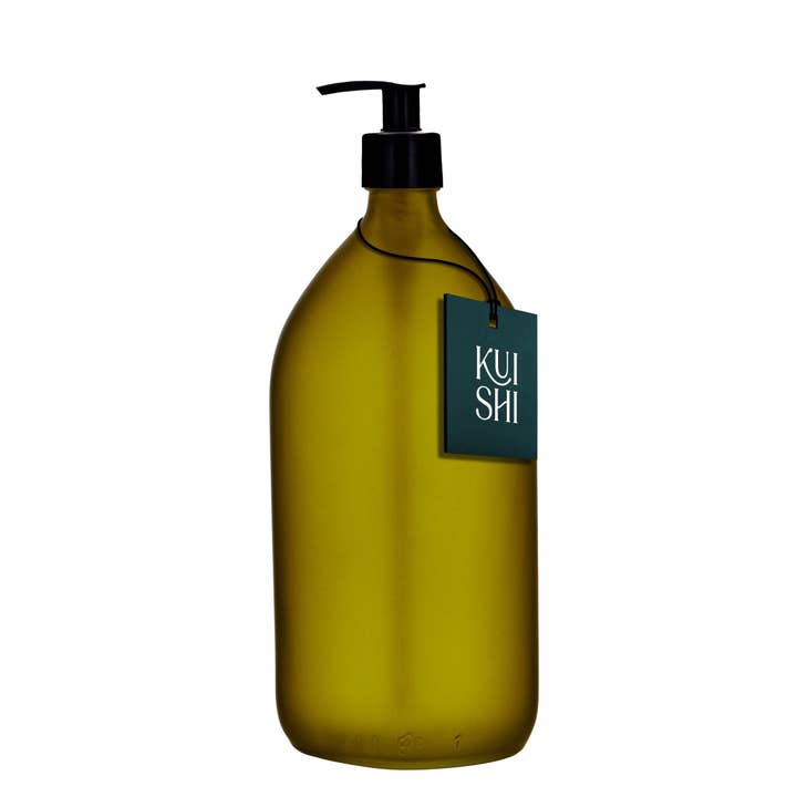 Bottiglia a Pompa in Vetro Verde per la vendita all'ingrosso da parte di Ethereal Alchemy