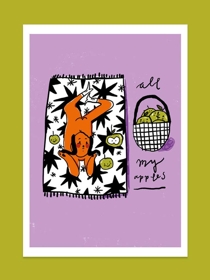 Impression de toutes mes pommes au format A5 pour la vente par Bronagh Lee